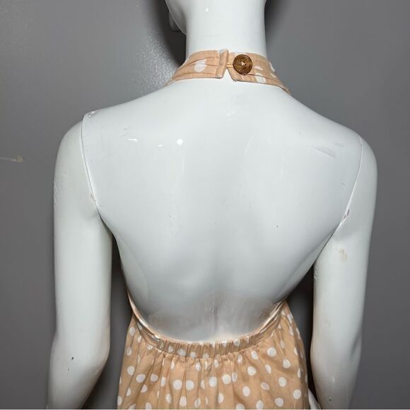 ASOS "Pretty Woman" Peach Polka‎ Dot Halter Dress  -- 2 - Picture 9 of 12